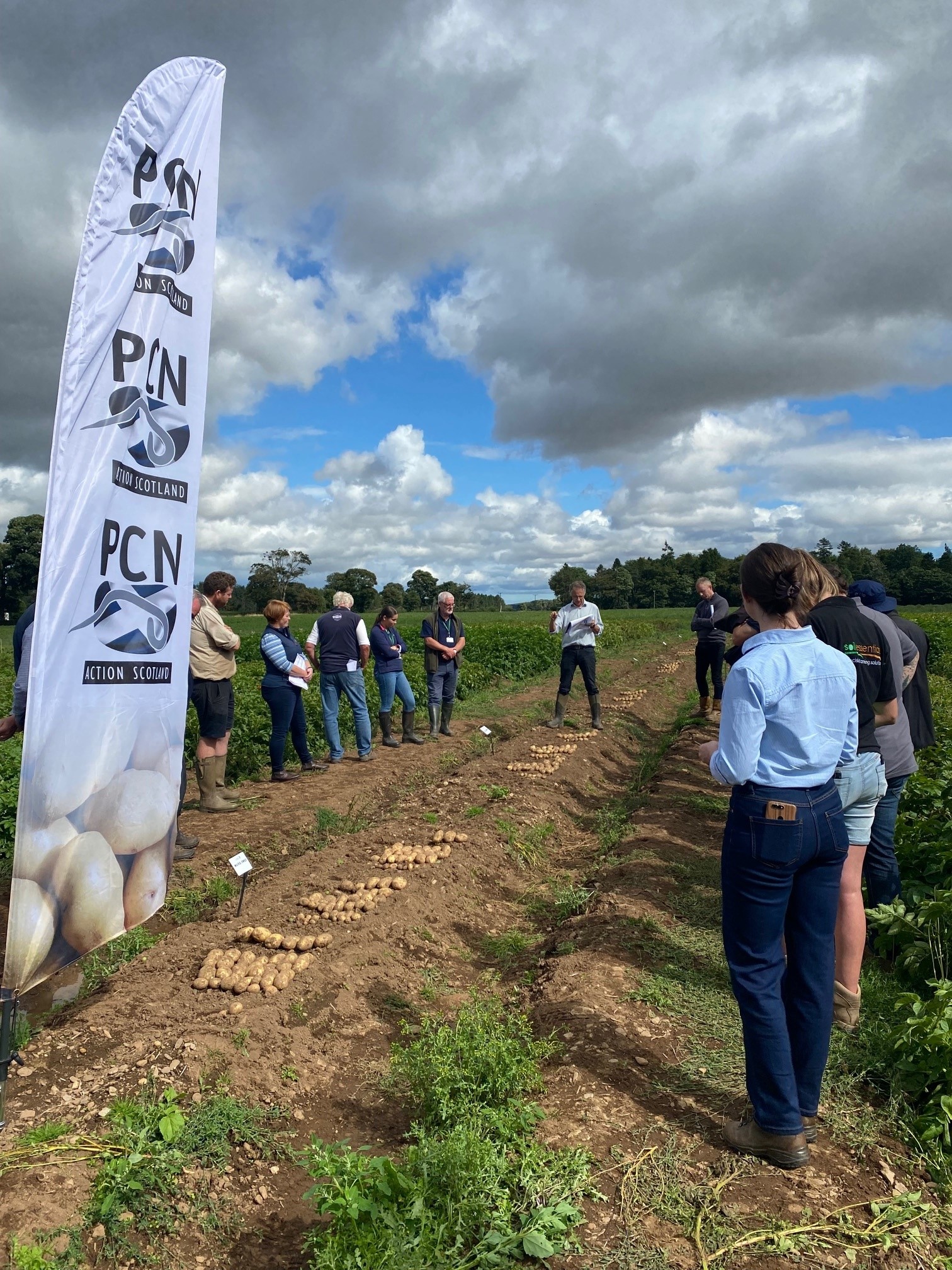 Trials meeting in a potato field