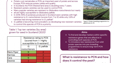 Factsheet front cover with text and images