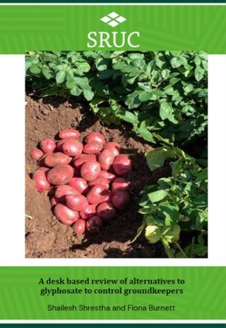 Glyphosate review title page including picture of potatoes in a field